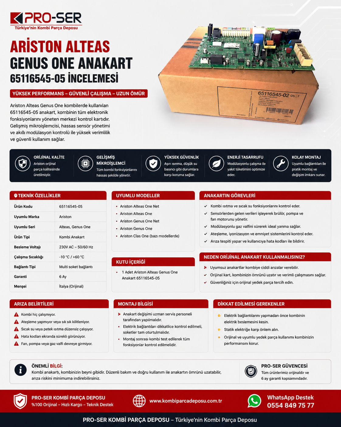 Ariston Alteas Genus One Anakart 65116545-05 İncelemesi – PRO-SER