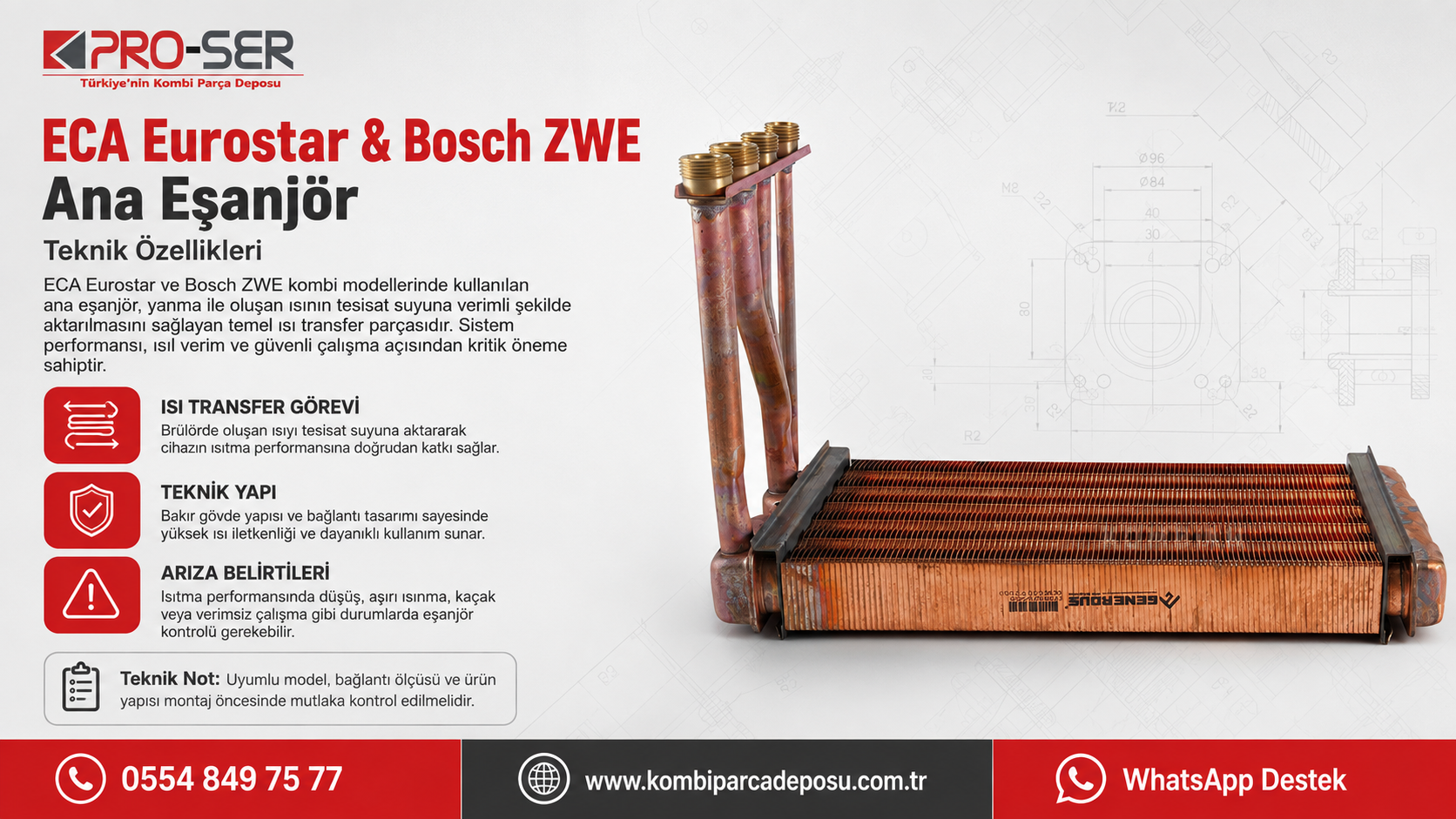 ECA Eurostar & Bosch ZWE Ana Eşanjör Teknik Özellikleri – PRO-SER