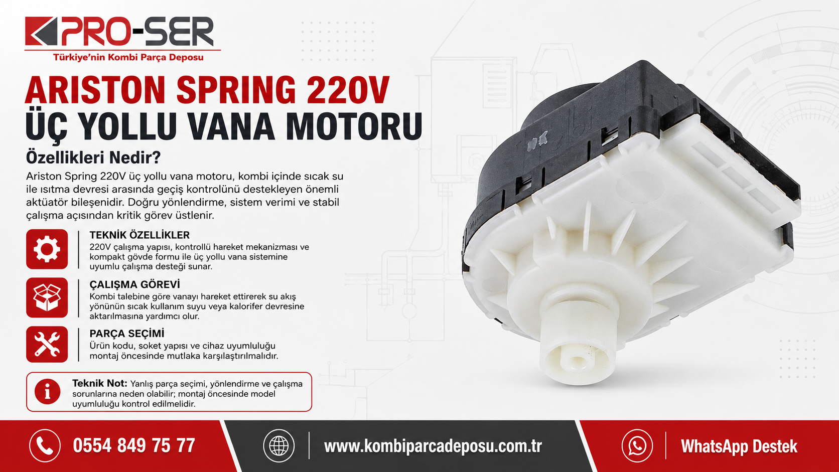 Ariston Spring 220V Üç Yollu Vana Motoru Özellikleri Nedir? – PRO-SER