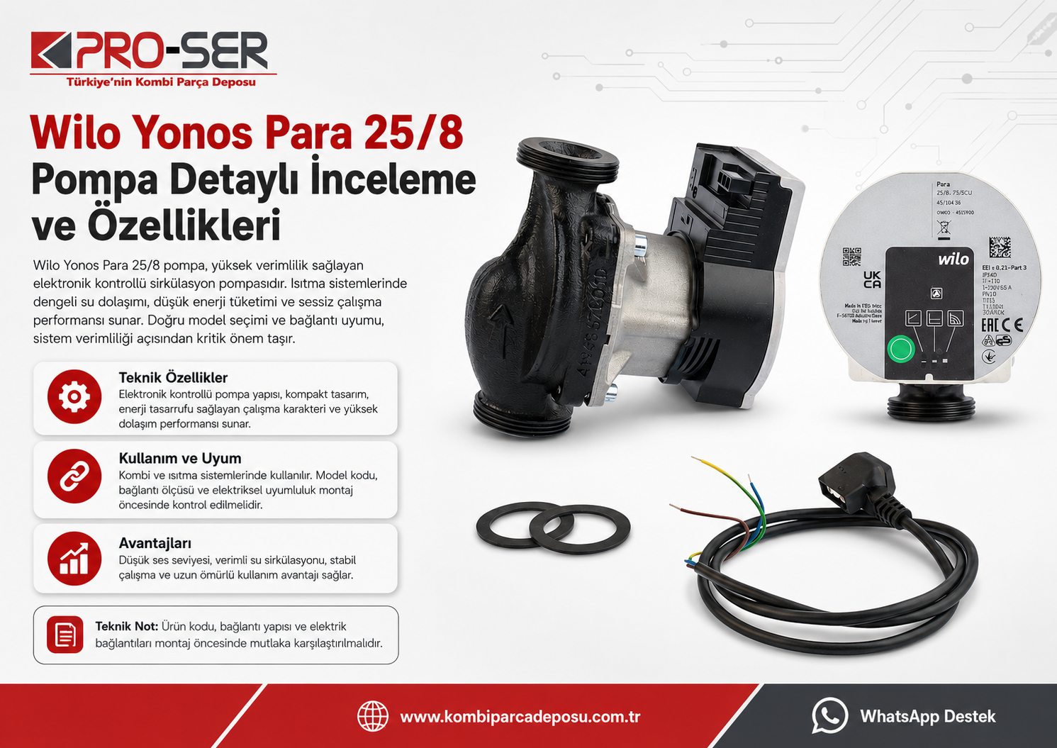 Wilo Yonos Para 25/8 Pompa Detaylı İnceleme ve Özellikleri – PRO-SER