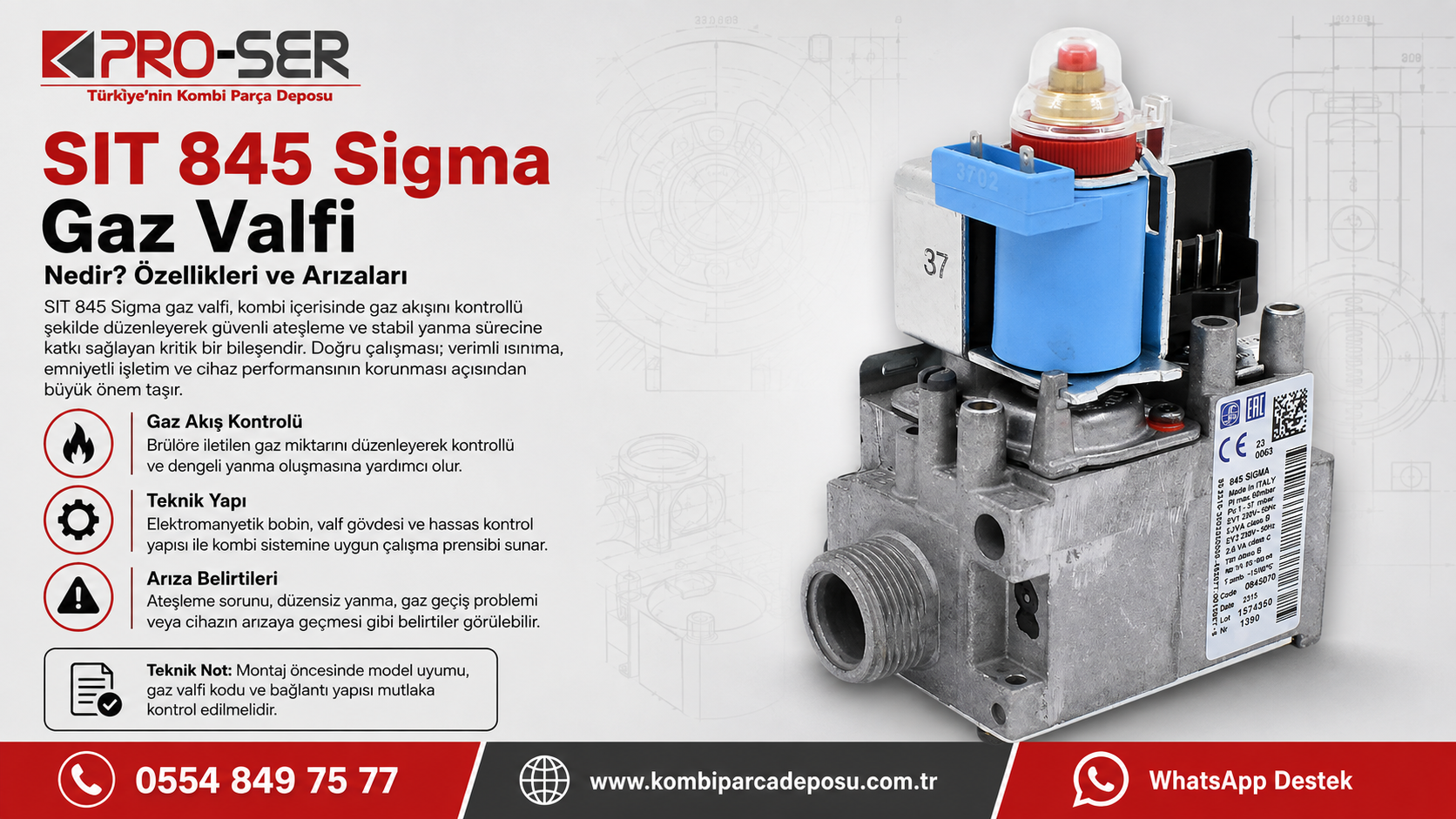 SIT 845 Sigma Gaz Valfi Nedir? Özellikleri ve Arızaları