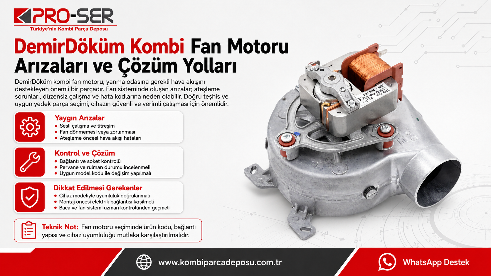 DemirDöküm Kombi Fan Motoru Arızaları ve Çözüm Yolları – PRO-SER
