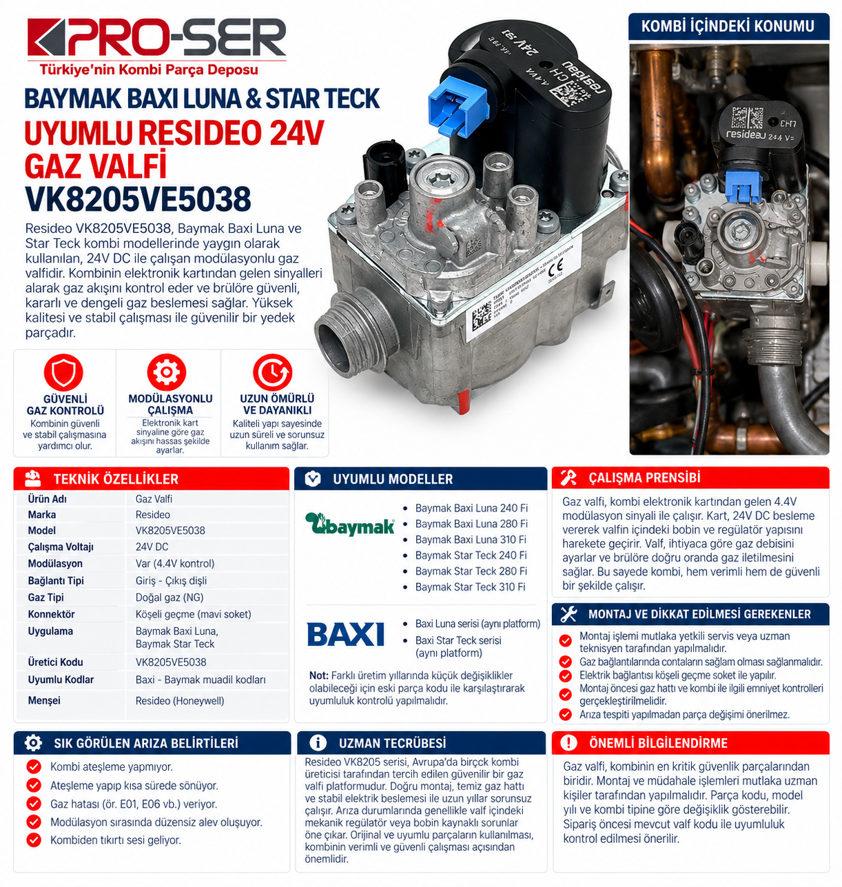 Resideo Gaz Valfi VK8205VE5038 Teknik Analiz ve Detaylar – PRO-SER