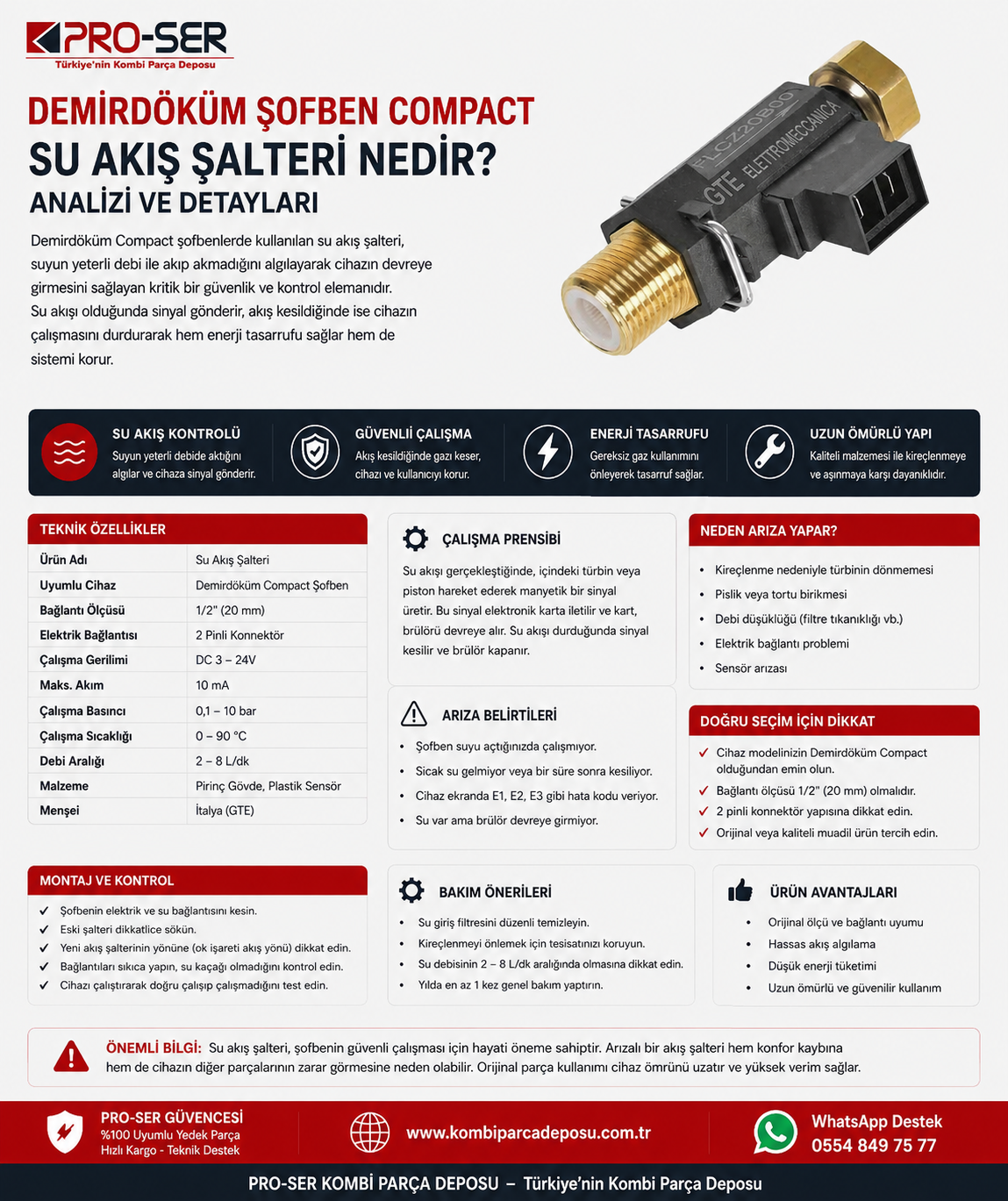 Demirdöküm Şofben Compact Su Akış Şalteri Nedir Analizi – PRO-SER