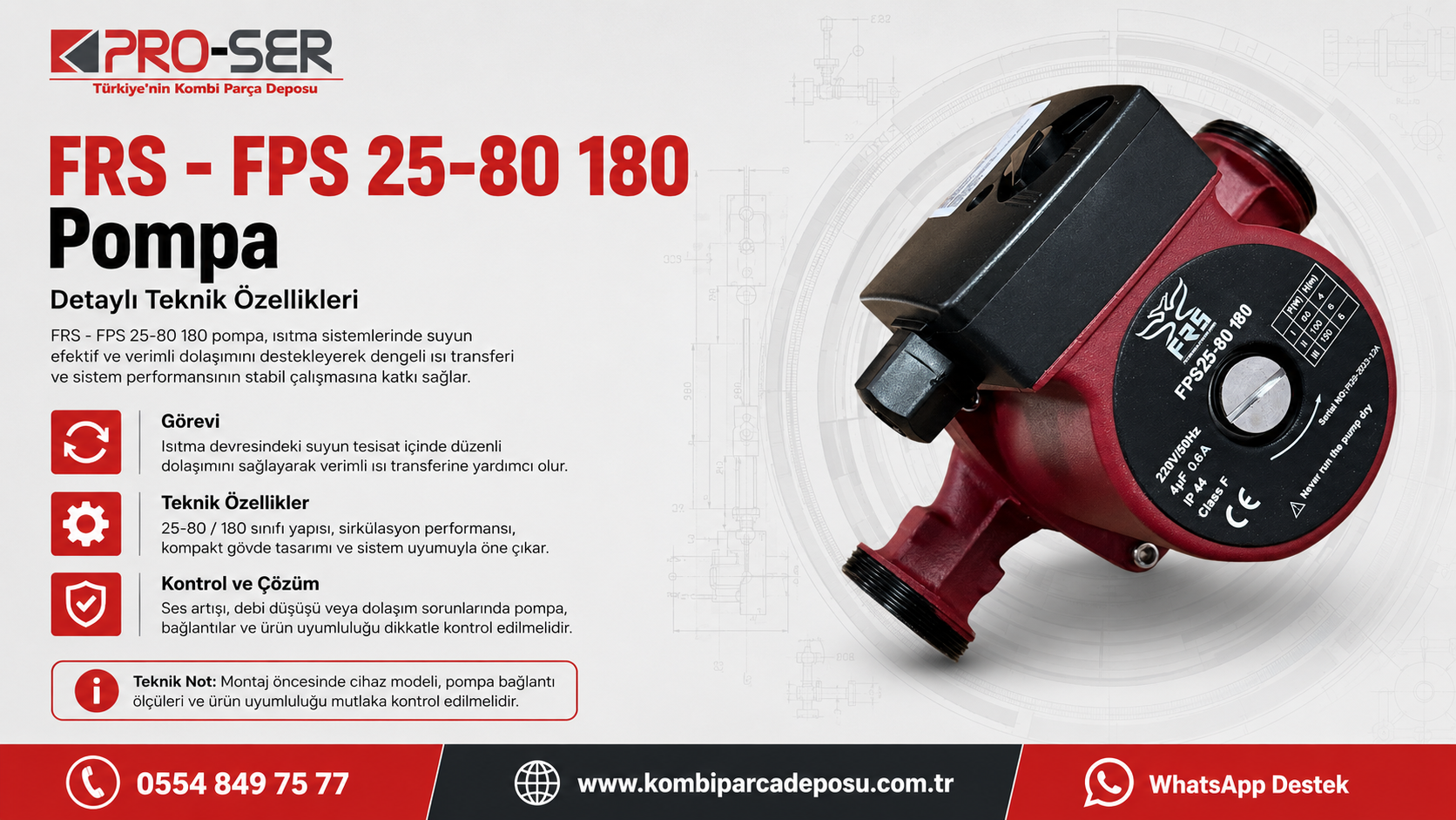 FRS - FPS 25-80 180 Pompa: Detaylı Teknik Özellikleri – PRO-SER