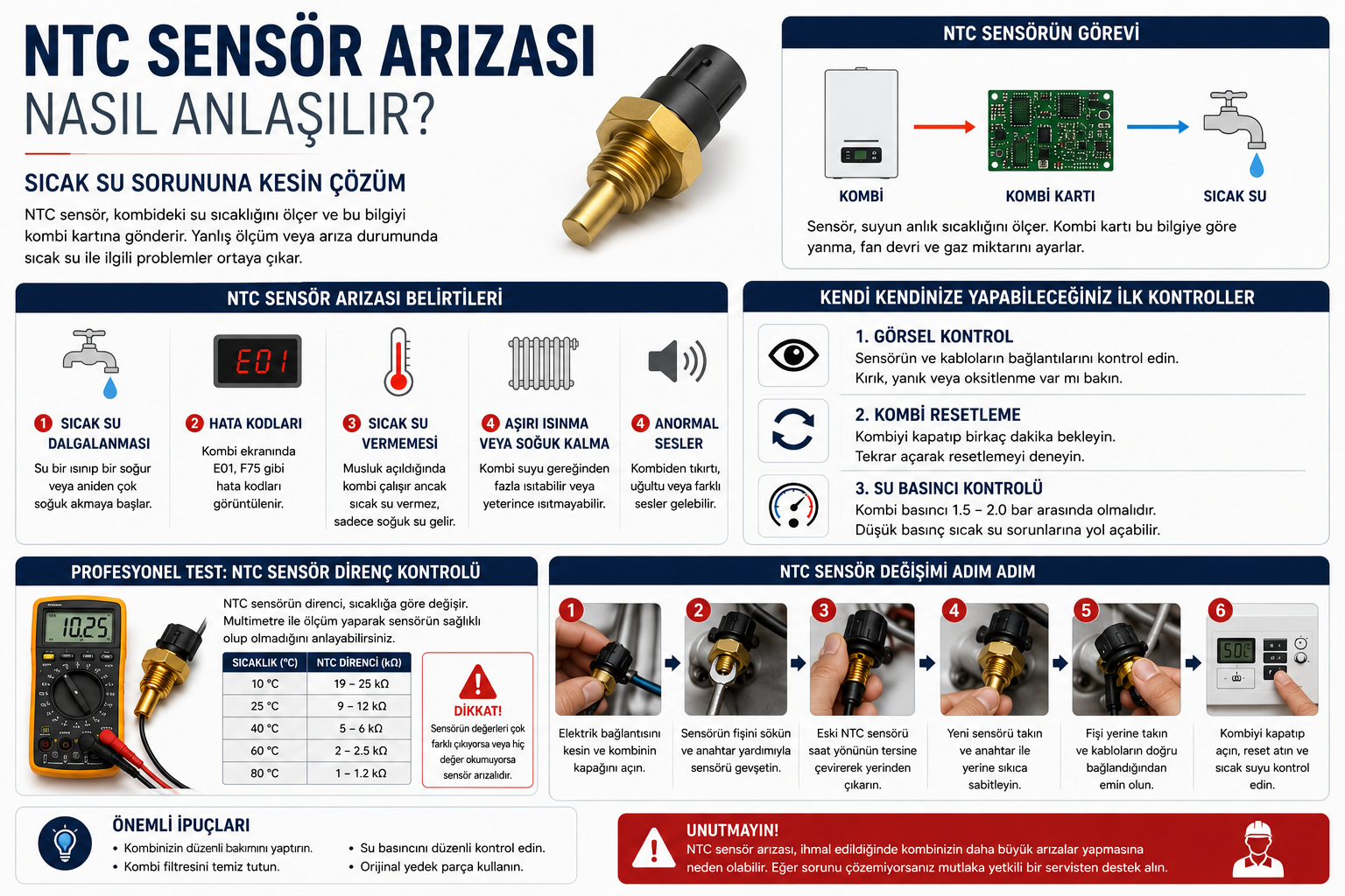 NTC Sensör Arızası Nasıl Anlaşılır? Sıcak Su Sorununa Kesin Çözüm – PRO-SER