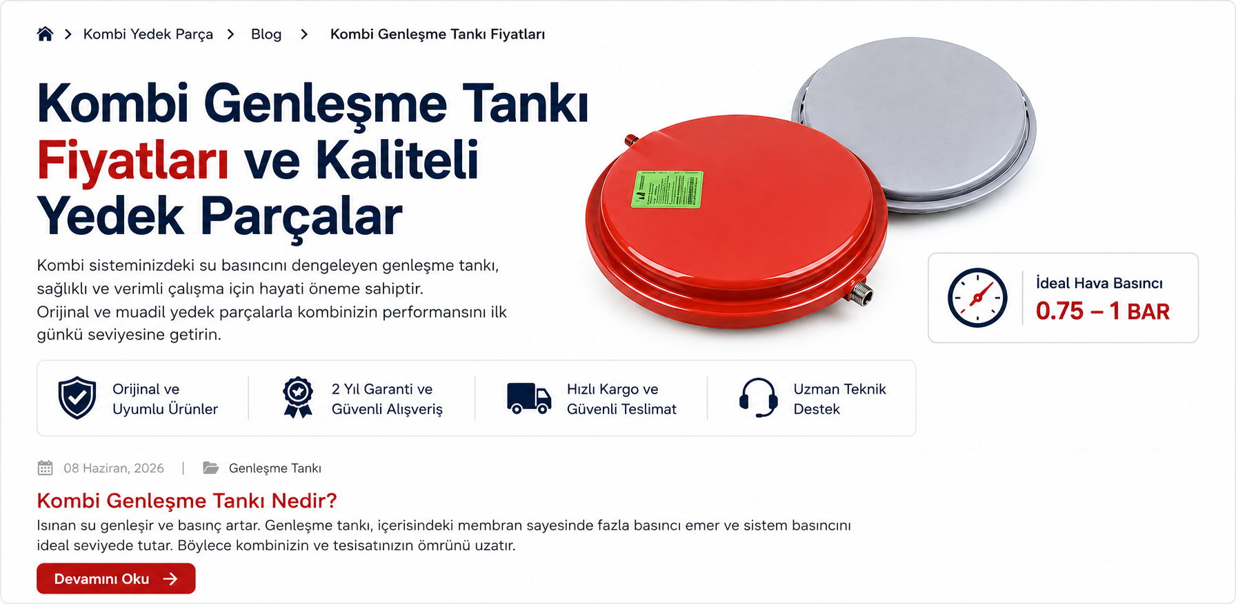 Kombi Genleşme Tankı Fiyatları ve Kaliteli Yedek Parçalar – PRO-SER
