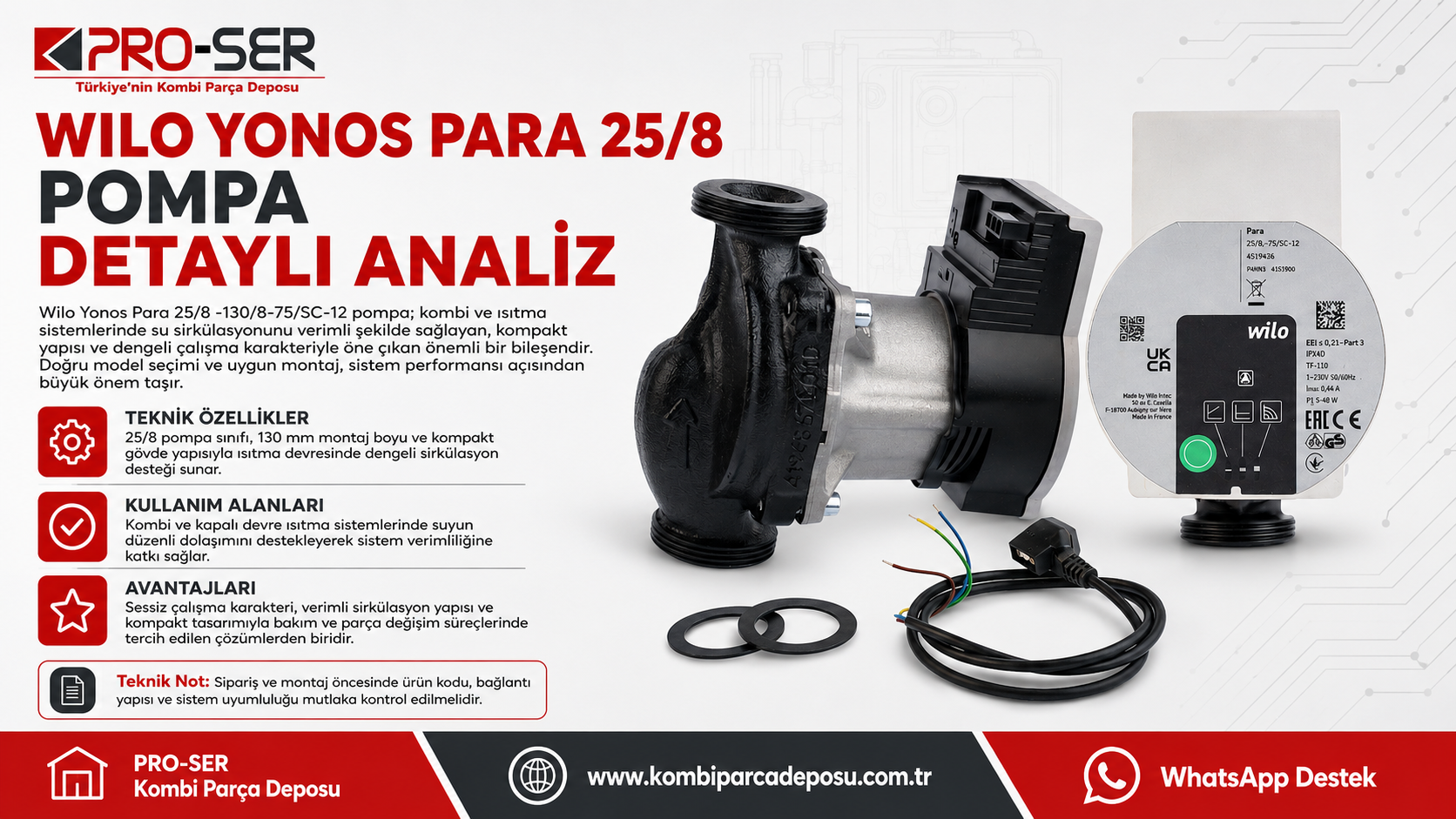 Wilo Yonos Para 25/8 -130/8-75/SC-12 Pompa Detaylı Analiz – PRO-SER
