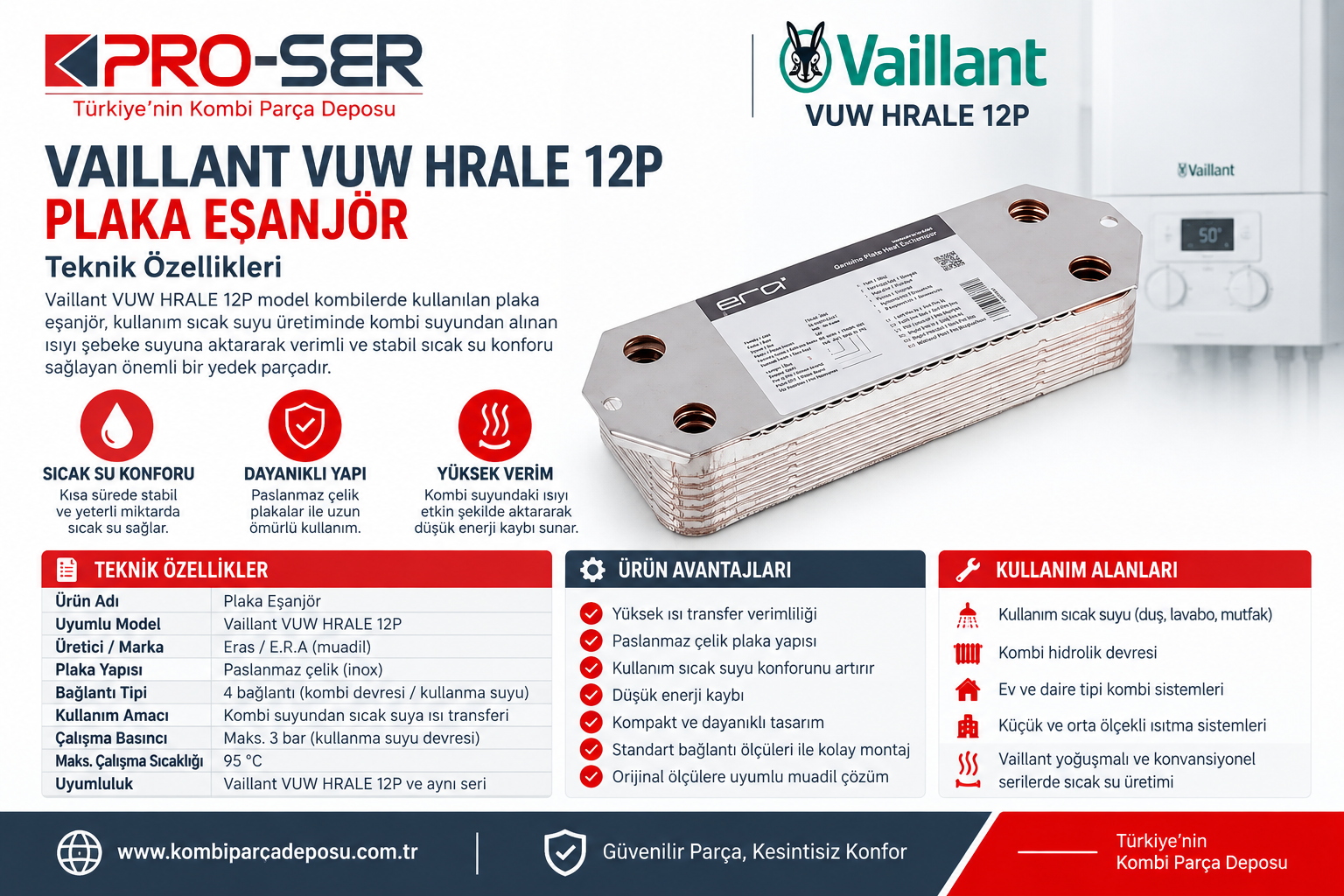 Vaillant Vuw HRALE 12P Plaka Eşanjör Teknik Özellikleri – PRO-SER