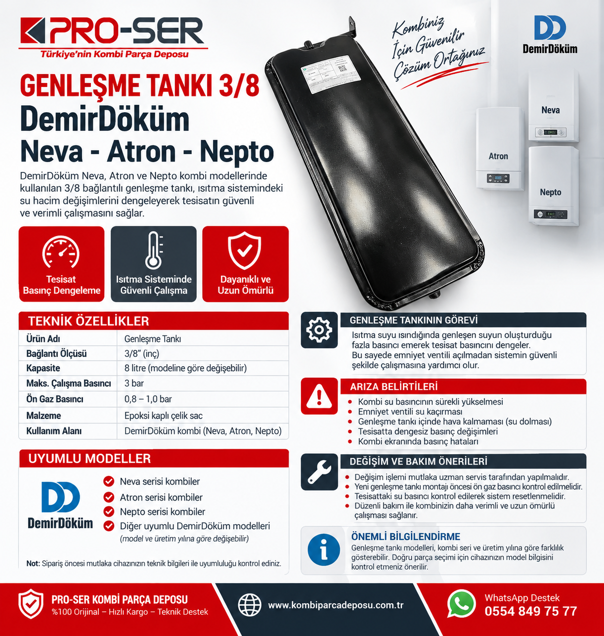 Genleşme Tankı 3/8 DemirDöküm Neva Atron Nepto İnceleme