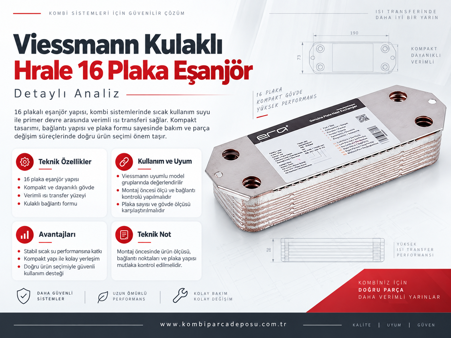 Viessmann Kulaklı Hrale 16 Plaka Eşanjör Detaylı Analiz