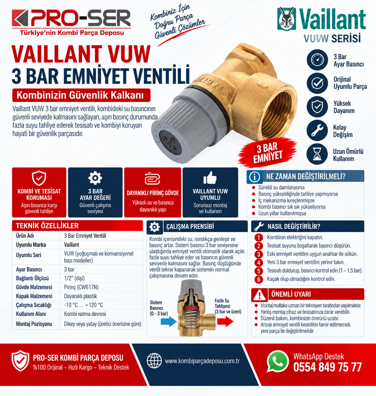 Vaillant Vuw 3 Bar Emniyet Ventili Nedir Nasıl Değiştirilir – PRO-SER