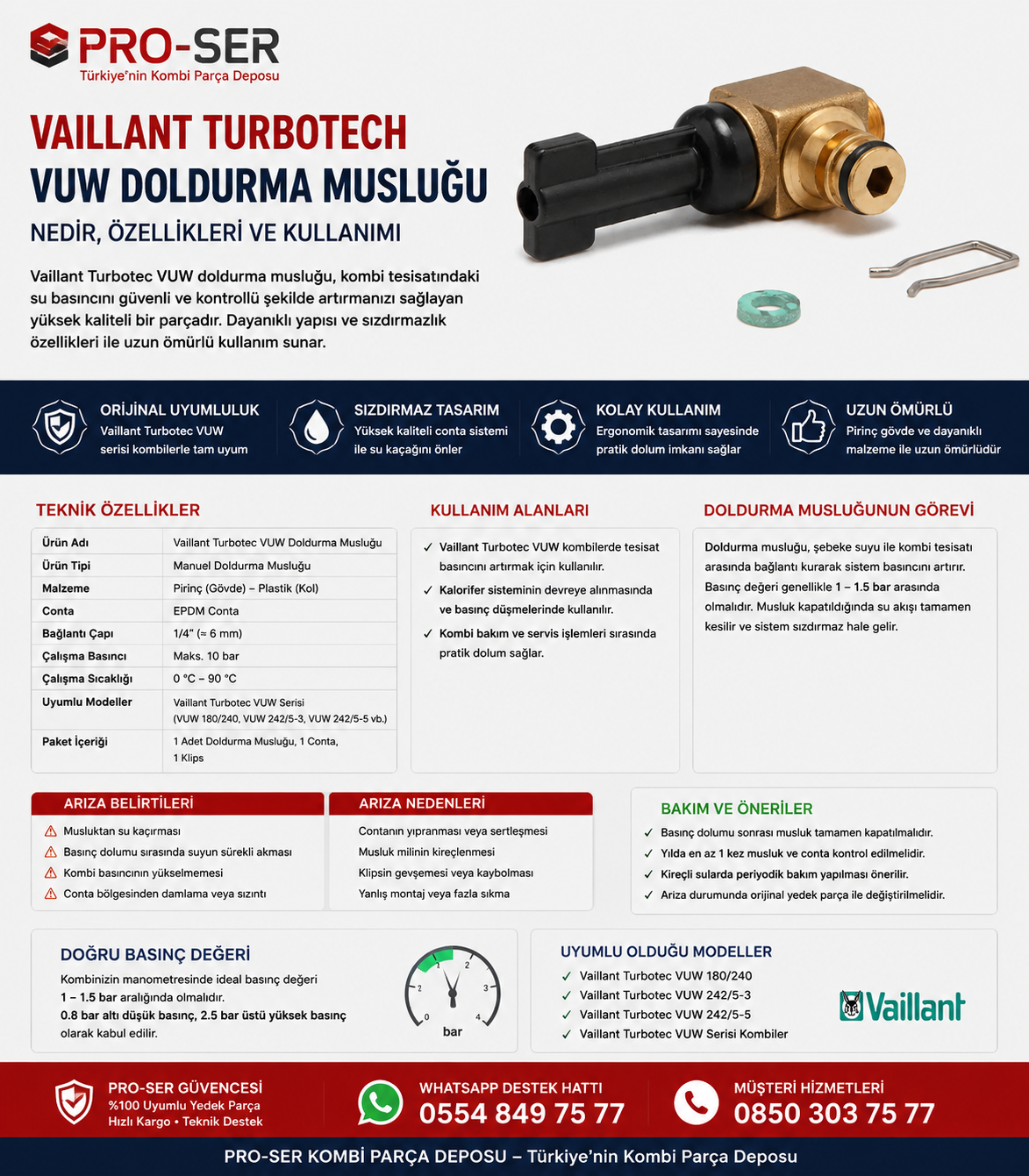 Vaillant Turbotech Vuw Doldurma Musluğu Nedir Özellikleri – PRO-SER