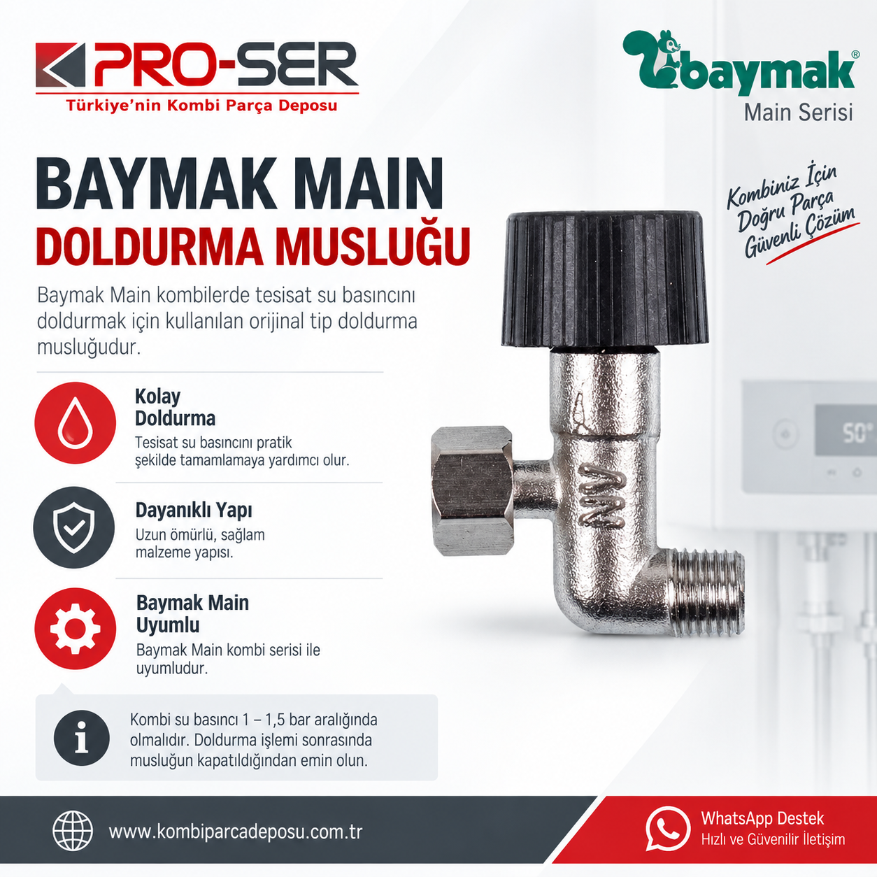 Baymak Main Kombi Doldurma Musluğu Nedir, Nasıl Takılır