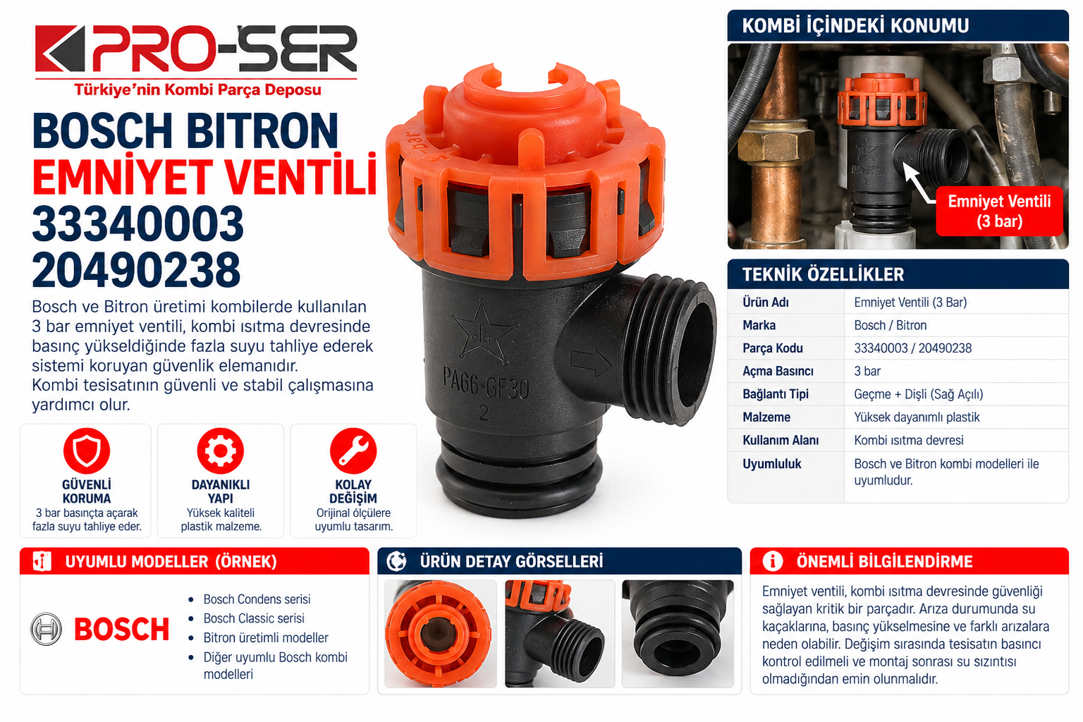Bosch Bitron Emniyet Ventili 33340003 20490238 Detaylar – PRO-SER