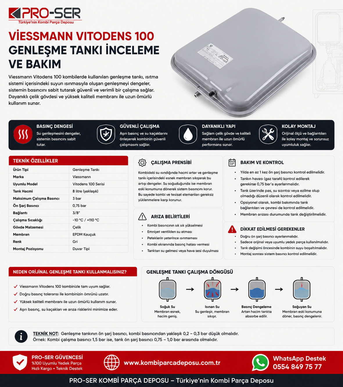 Viessmann Vitodens 100 Genleşme Tankı İnceleme ve Bakım – PRO-SER
