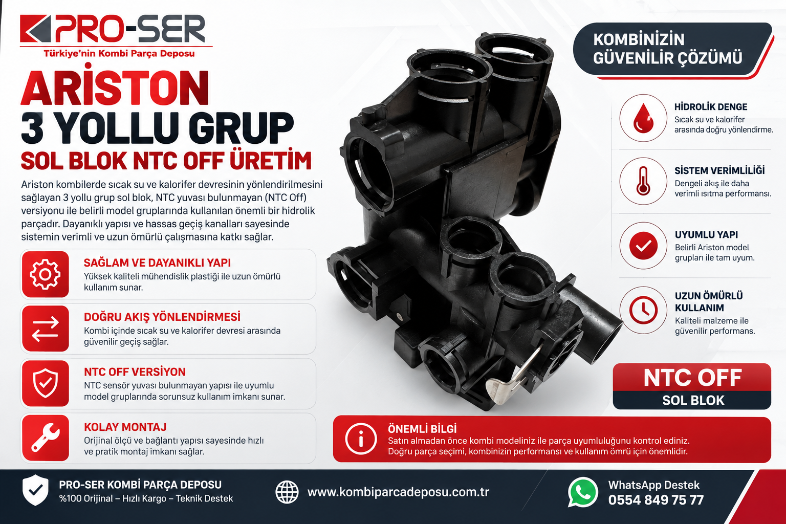 Ariston 3 Yollu Grup Sol Blok Ntc Off Üretim Özellikleri – PRO-SER