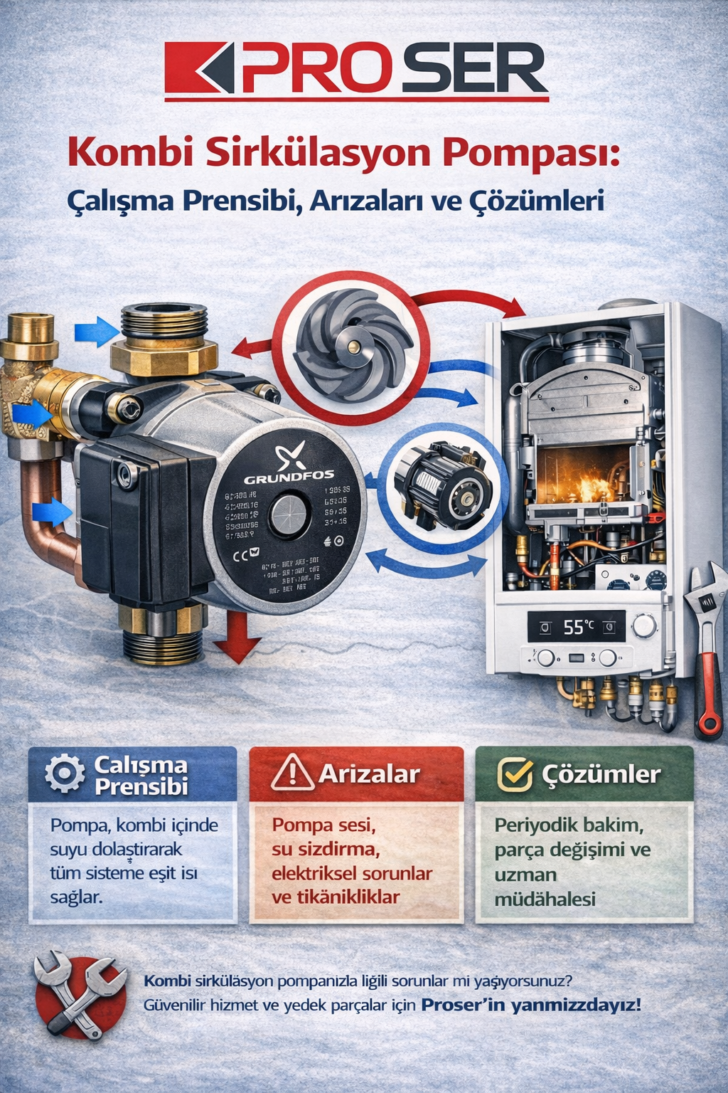 Kombi Sirkülasyon Pompası Nedir? Arıza, Bakım ve Doğru Seçim Rehberi