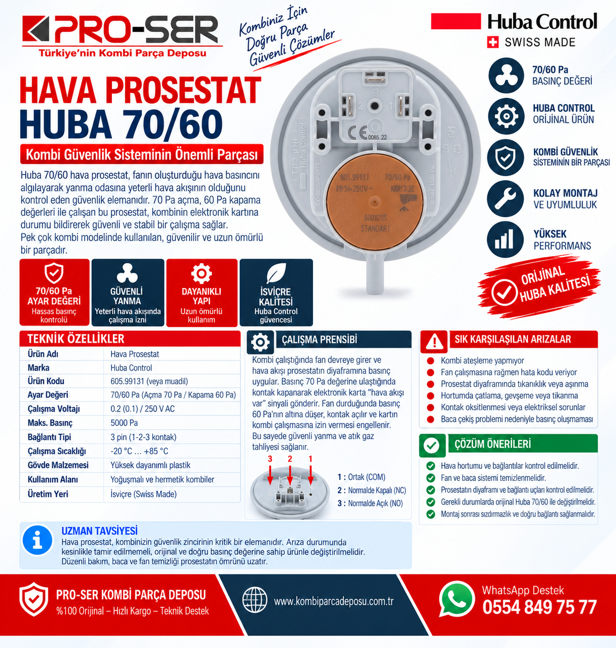 Hava Prosestat Huba 70/60 Özellikleri ve Çalışma Prensibi – PRO-SER