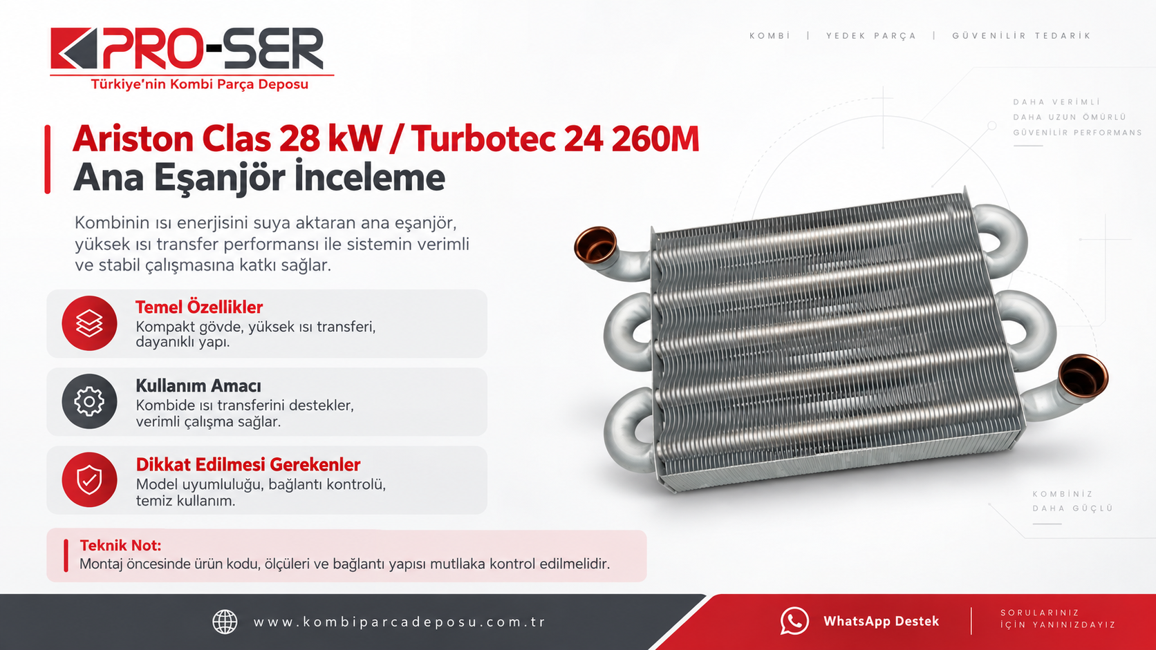 Ariston Clas 28 kW Turbotec 24 260M Ana Eşanjör İnceleme – PRO-SER