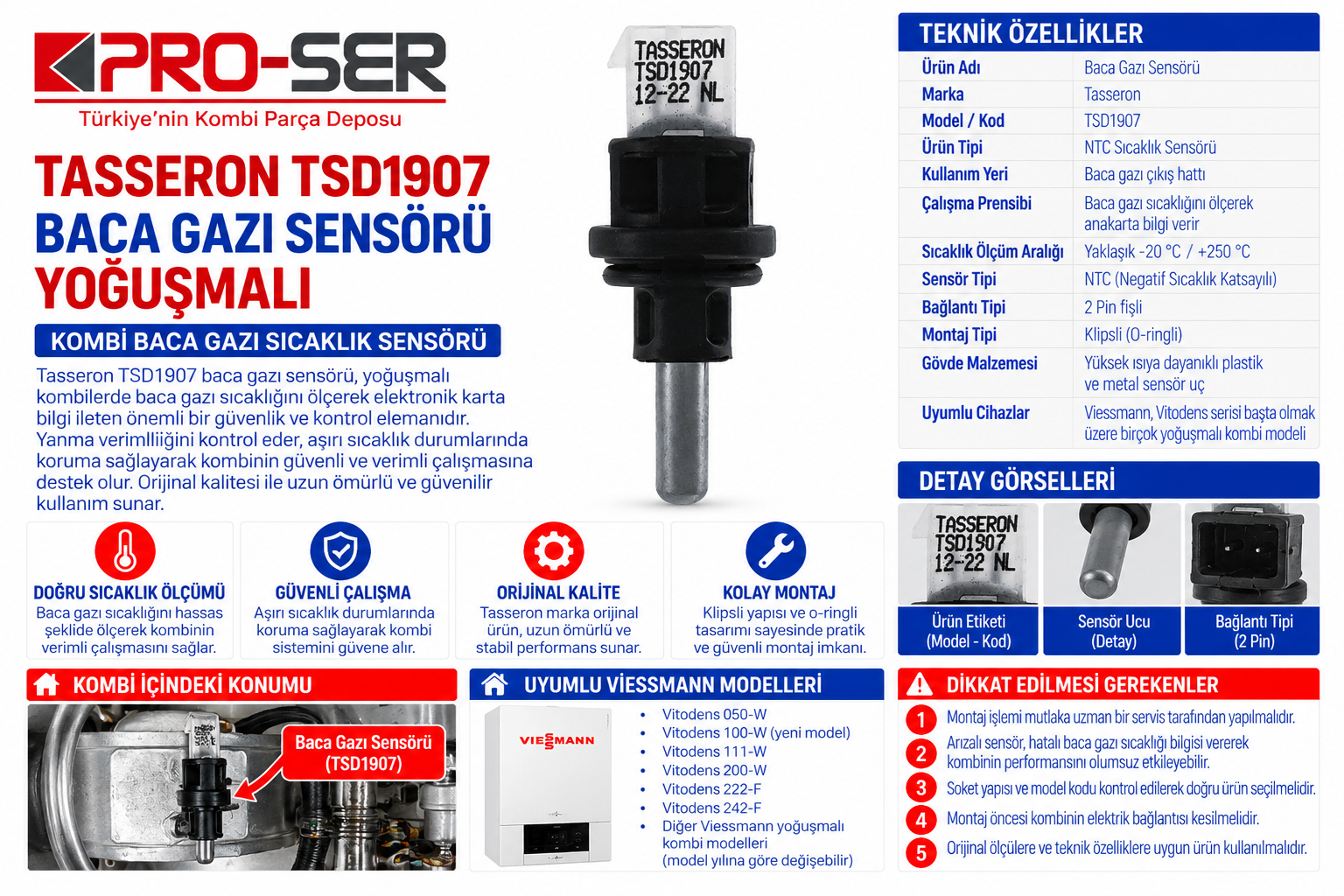 Tasseron Tsd1907 Yoğuşmalı Baca Gazı Sensörü Özellikleri – PRO-SER