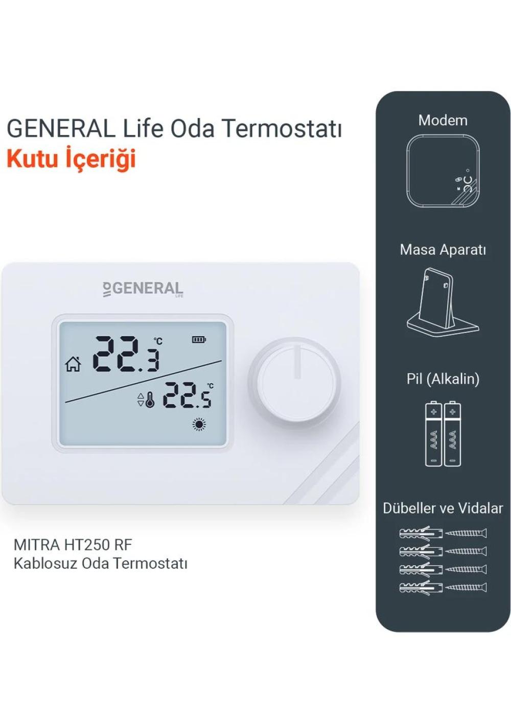 General HT 250 Kablosuz Oda Termostati General HT 250 Kablosuz Oda Termostati – PRO-SER