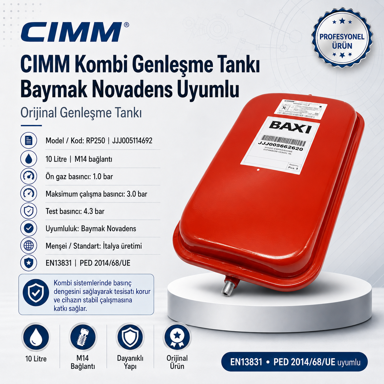 Genleşme Tankı Cimm 521 10 Litre 14/1 BAXI - Novadens -Baymak Genleşme Tankı Cimm 521 10 Litre 14/1 BAXI - Novadens -Baymak – PRO-SER