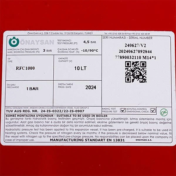 Genleşme Tankı Önaysan Red 10 Litre M14-1 Diş:35mm Baxı Baymak Novadens W:250 H:450 Genleşme Tankı Önaysan Red 10 Litre M14-1 Diş:35mm Baxı Baymak Novadens W:250 H:450 – PRO-SER