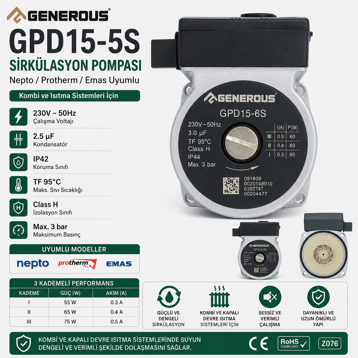 GPD 15-5S Sirkülasyon Pompası – Nepto / Protherm / Emas Uyumlu – Z076 GPD 15-5S Sirkülasyon Pompası – Nepto / Protherm / Emas Uyumlu – Z076 – PRO-SER