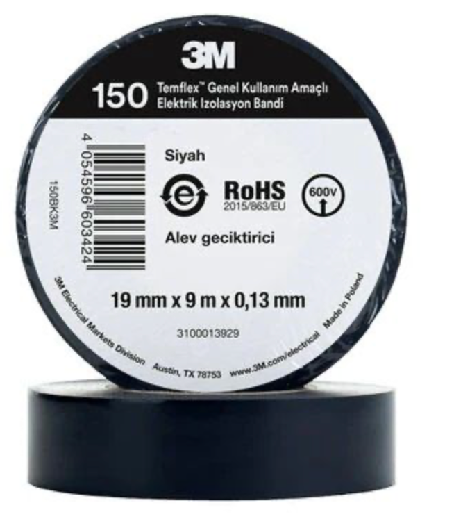 İZOLEBANT 18MM TEMFLEX 1300E SİYAH 3M İZOLEBANT 18MM TEMFLEX 1300E SİYAH 3M – PRO-SER