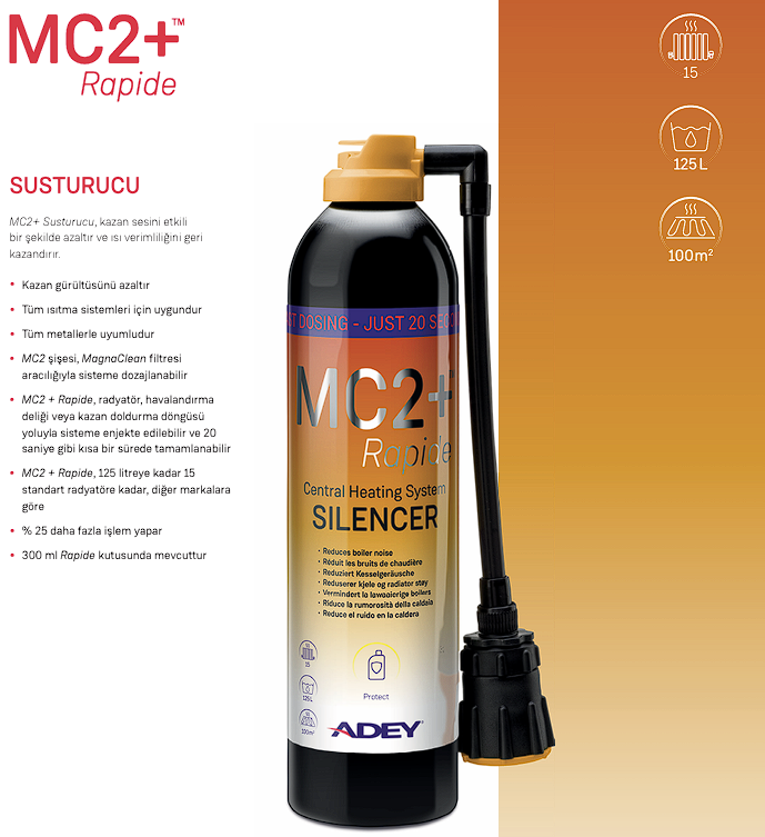 MC2+ Koruyucu Rapide 300ml (Isıtma Sistem Gültü Öneyici + Kreç Tortu Önleyici) MC2+ Koruyucu Rapide 300ml (Isıtma Sistem Gültü Öneyici + Kreç Tortu Önleyici) – PRO-SER