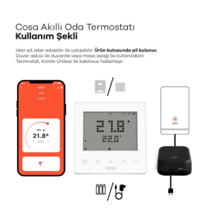 Cosa V5 Akıllı WiFi Oda Termostatı Kablosuz Beyaz – PRO-SER