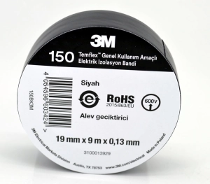 İZOLEBANT 18MM TEMFLEX 1300E SİYAH 3M – PRO-SER
