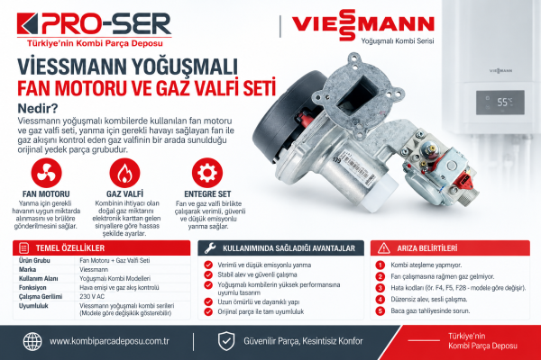 Viessmann Yoğuşmalı Fan Motoru ve Gaz Valfi Seti Nedir - PRO-SER