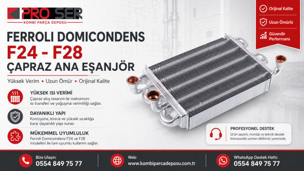 Ferroli Domicondens F24-F28 Ana Eşanjör Detaylı İnceleme - PRO-SER