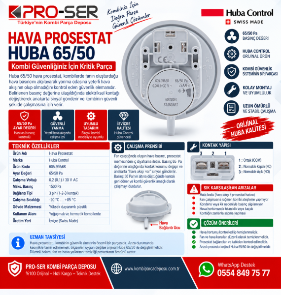 Hava Prosestat Huba 65/50 Özellikleri ve Detaylı Analiz - PRO-SER
