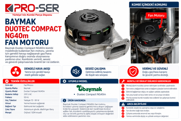 Baymak Duotec Compact NG40m Fan Motoru Teknik Özellikleri - PRO-SER